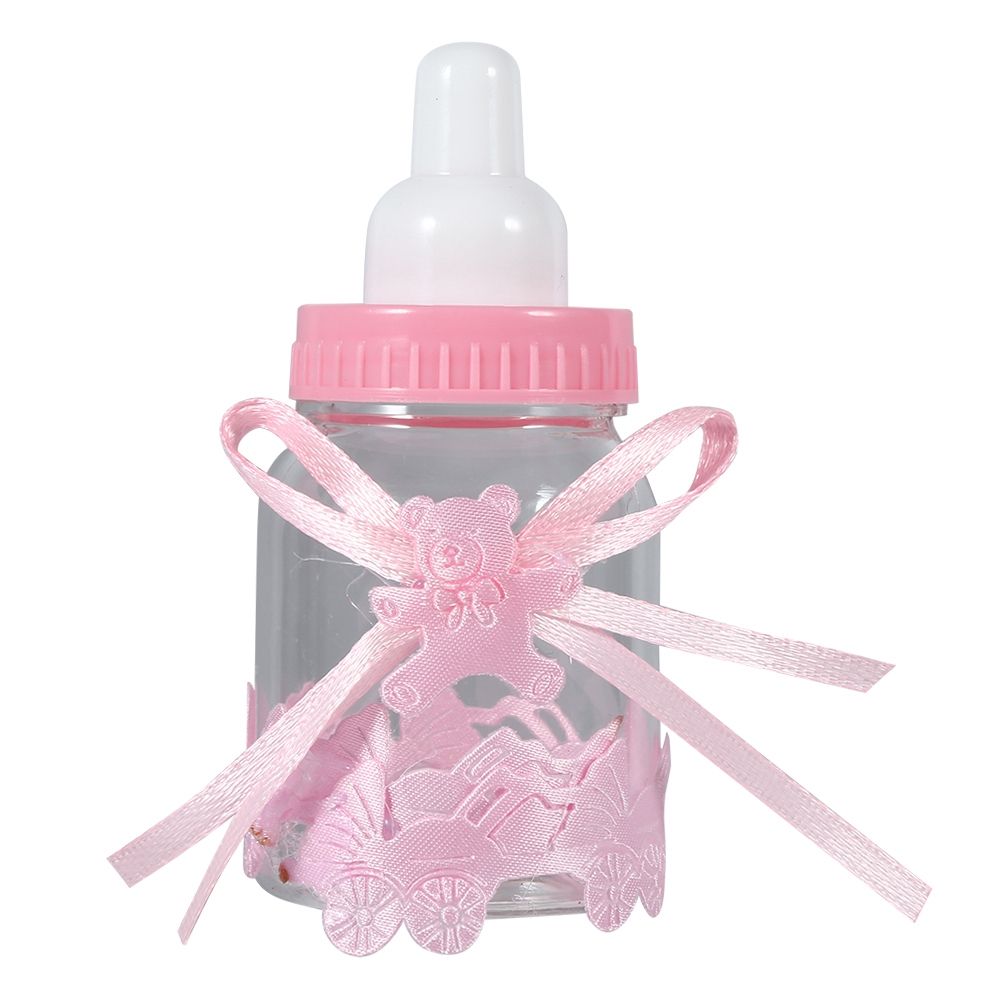 Candy Chocolate Bottles Box For Baby Shower Party Favors Gifts Decorations (12pcs Pink)