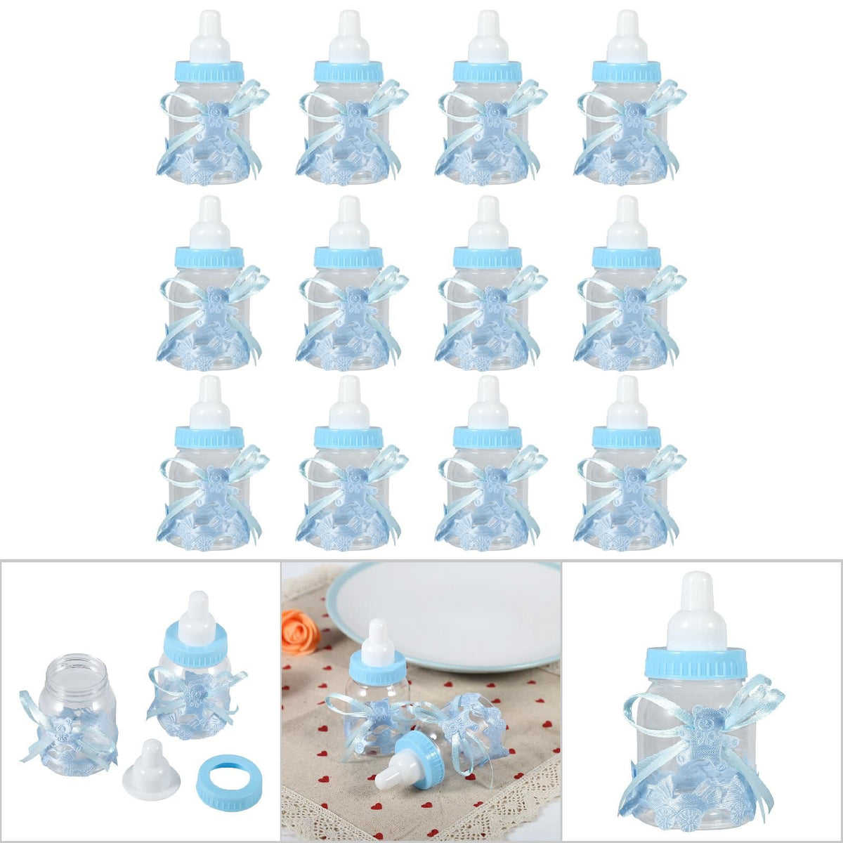Candy Chocolate Bottles Box For Baby Shower Party Favors Gifts Decorations (12pcs Blue)