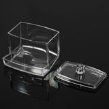 Practical Cotton Swab Q tip Makeup Storage Organizer Box Cosmetic Transparent Holder Case - Front View