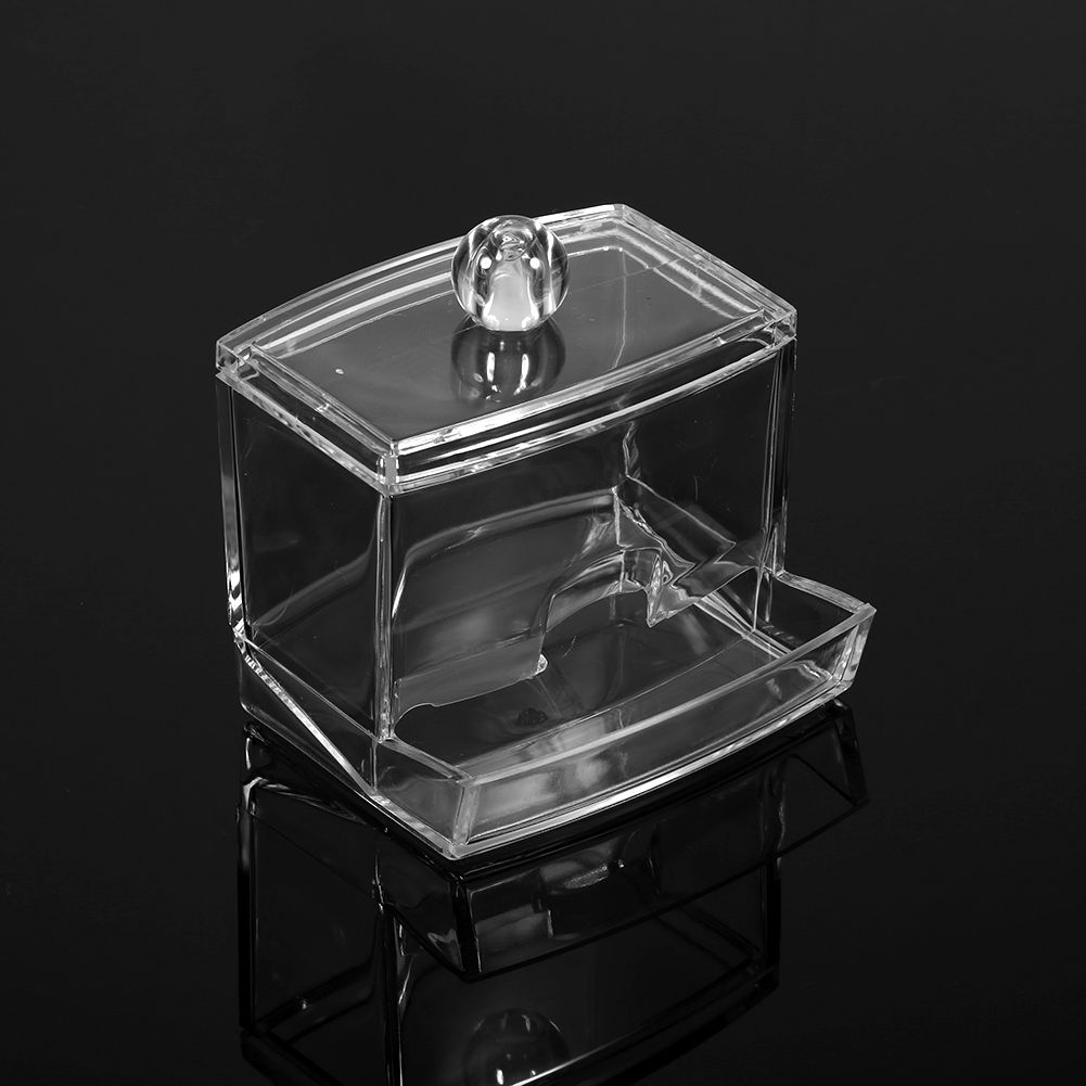 Practical Cotton Swab Q tip Makeup Storage Organizer Box Cosmetic Transparent Holder Case