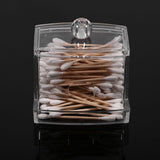Practical Cotton Swab Q tip Makeup Storage Organizer Box Cosmetic Transparent Holder Case - Low Angle
