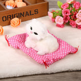 Super Cute Mini Simulation Sounding Sitting Kittens Cats Plush Toys Doll Christmas Gift White - Side View