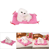 Super Cute Mini Simulation Sounding Sitting Kittens Cats Plush Toys Doll Christmas Gift White - 45-Degree Angle