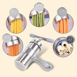 1pc Portable Manual Operated Stainless Steel Pasta Maker Noddle Juicer Pressure Making Machine - Side View