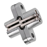 180 Degree Zinc Alloy Invisible Folding Door Cross Hidden Hinges (43.7mm) - Top-Down View