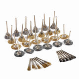 36pcs Brass Steel Wire Brush Set Pen Cup Wheel Shaped Polishing Cleaning Rotary Tools Full Kit - Side View