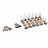 36pcs Brass Steel Wire Brush Set Pen Cup Wheel Shaped Polishing Cleaning Rotary Tools Full Kit - Top-Down View