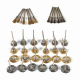 36pcs Brass Steel Wire Brush Set Pen Cup Wheel Shaped Polishing Cleaning Rotary Tools Full Kit - 45-Degree Angle