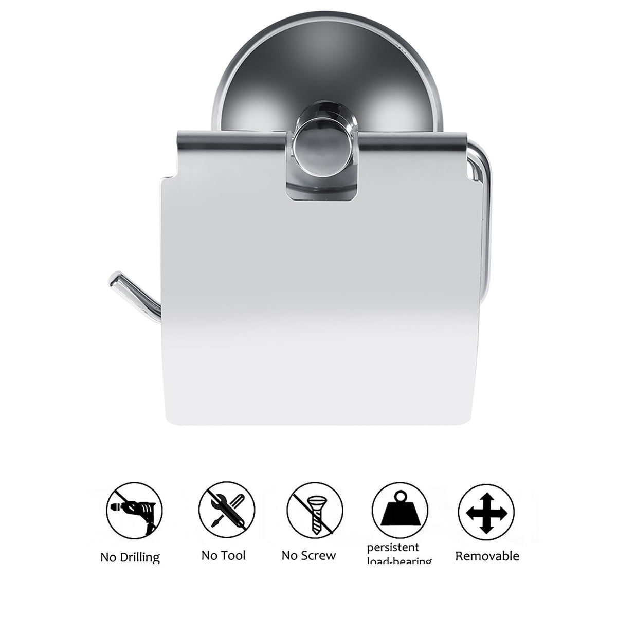 1Pc Stainless Steel Bathroom Toilet Wall Mounted Suction Paper Roll Holder Tissue Rack New