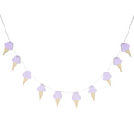 10Pcs Ice Cream Shape Wooden Hanging Garland Nursery Children Bedroom Wall Decorations (Purple)