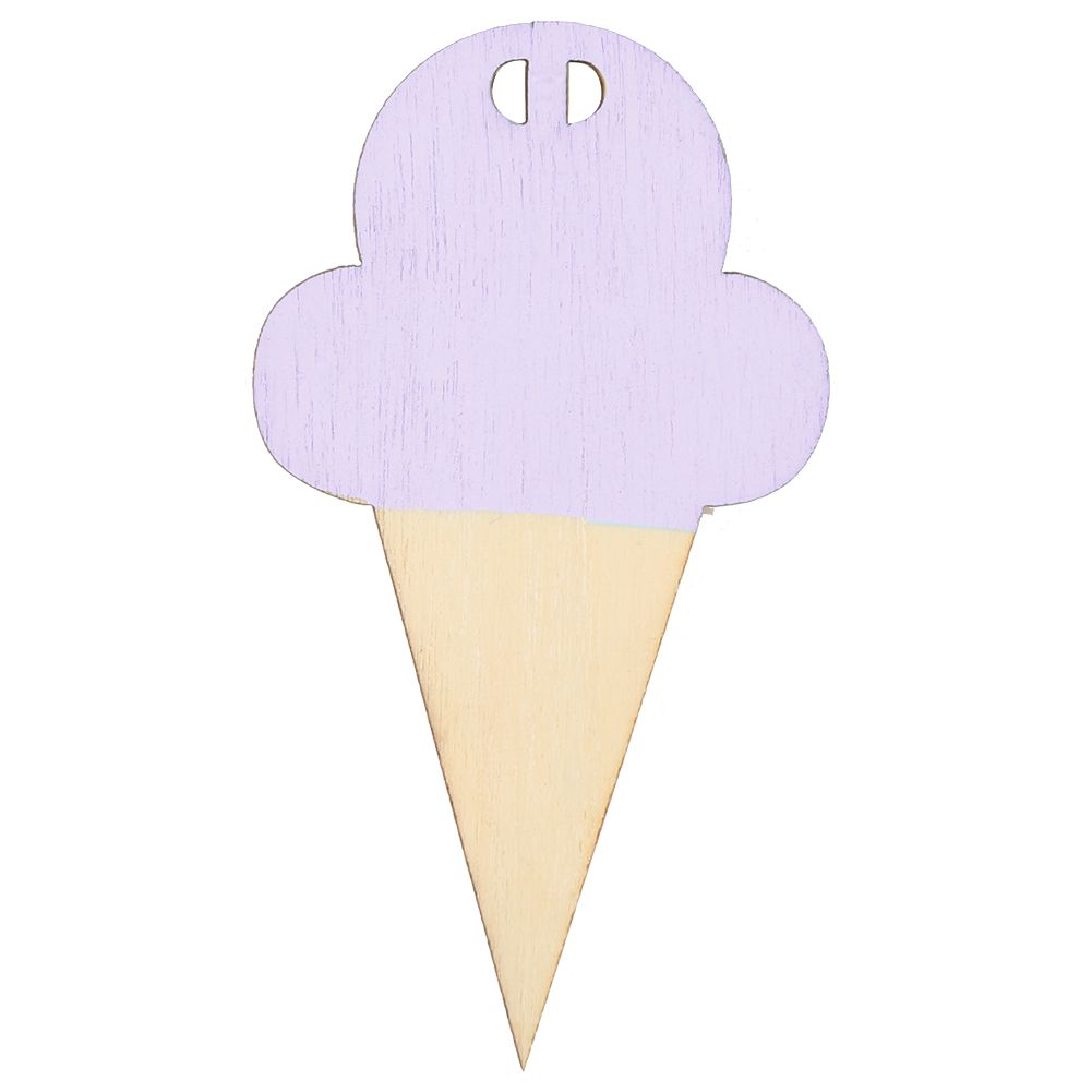 10Pcs Ice Cream Shape Wooden Hanging Garland Nursery Children Bedroom Wall Decorations (Purple)