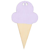 10Pcs Ice Cream Shape Wooden Hanging Garland Nursery Children Bedroom Wall Decorations (Purple) - Front View