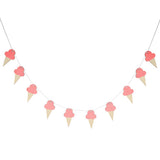 10Pcs Ice Cream Shape Wooden Hanging Garland Nursery Children Bedroom Wall Decorations (Pink)