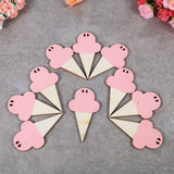 10Pcs Ice Cream Shape Wooden Hanging Garland Nursery Children Bedroom Wall Decorations (Pink) - Side View