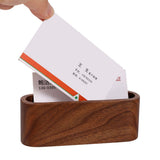 1Pc Creative Wooden Business Card Holder Case Storage Box Organizer Office Desktop Ornaments