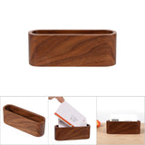 1Pc Creative Wooden Business Card Holder Case Storage Box Organizer Office Desktop Ornaments - 45-Degree Angle