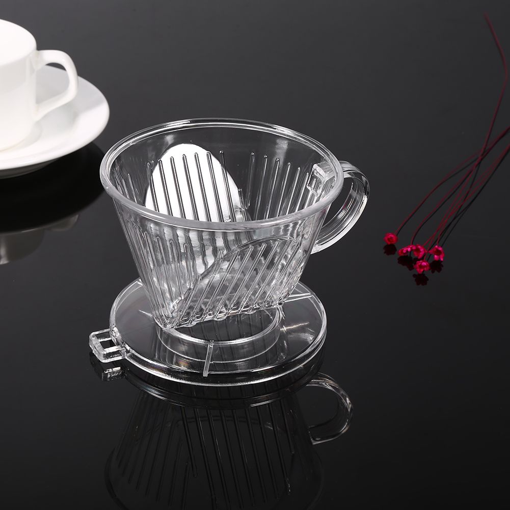 Transparent Reusable Coffee Filters, Cone shaped Portable Coffee Dripper Pure Flavor Maker Tool