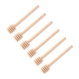 50Pcs/set Household Wooden Jam Honey Dipper Jar Dispensing Collecting Stirring Rod Stick 10cm - Top-Down View
