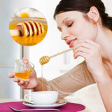 50Pcs/set Household Wooden Jam Honey Dipper Jar Dispensing Collecting Stirring Rod Stick 10cm - Extra Image