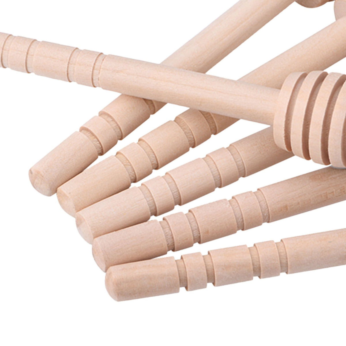 50Pcs/set Household Wooden Jam Honey Dipper Jar Dispensing Collecting Stirring Rod Stick 10cm