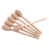 50Pcs/set Household Wooden Jam Honey Dipper Jar Dispensing Collecting Stirring Rod Stick 16cm - Front View