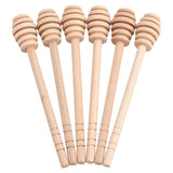 50Pcs/set Household Wooden Jam Honey Dipper Jar Dispensing Collecting Stirring Rod Stick 16cm - Side View
