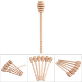 50Pcs/set Household Wooden Jam Honey Dipper Jar Dispensing Collecting Stirring Rod Stick 16cm - Close-Up Angle