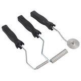 3Pcs/set Aluminum Alloy Fiberglass Bubble Paddle Tool Laminating Roller Kit for FRP Mould(Sawtooth)