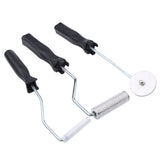 3Pcs/set Aluminum Alloy Fiberglass Bubble Paddle Tool Laminating Roller Kit for FRP Mould(Sawtooth) - Front View