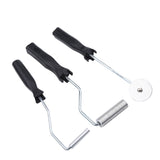 3Pcs/set Aluminum Alloy Fiberglass Bubble Paddle Tool Laminating Roller Kit for FRP Mould(Sawtooth)