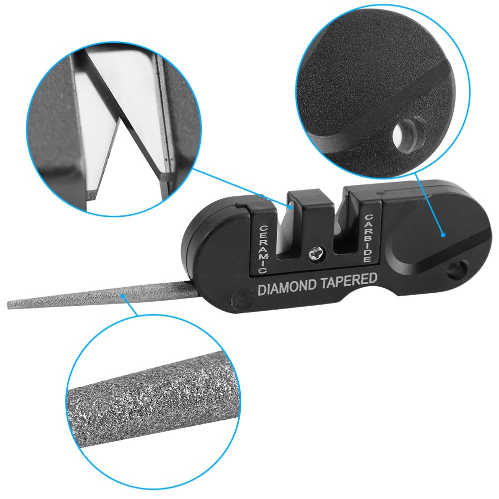 Multi functional Home Kitchen Knife Knives Folding Ceramic Tapered Sharpener Pocket Tools New