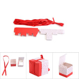 50Pcs Square Shape Wedding Birthday Party Favor Chocolate Candy Gift Boxes with Ribbon Red
