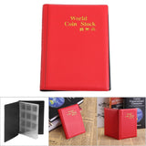 New 120 Pockets 10 Pages World Coin Storage Folder Album Money Collecting Holder Book Red - Extra Image