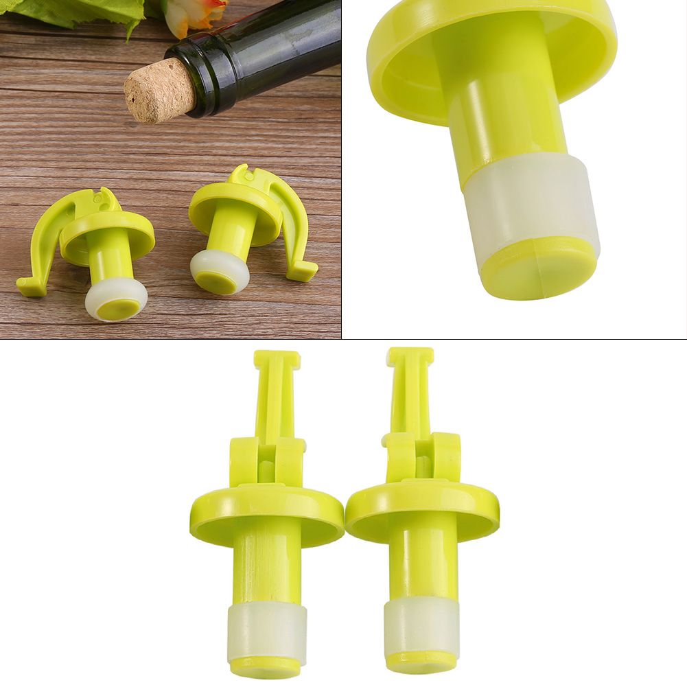 2pcs set Silicone Wine Beer Cover Air tight Sealed Bottle Cap Stopper Beverage Easy Open Plug