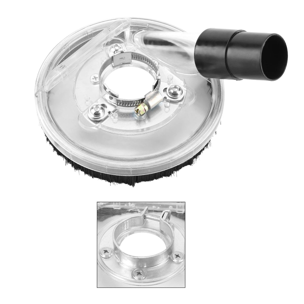 80-125mm Clear Vacuum Dust Shroud Dry Grinding Cover for Angle Grinders Hand Grinder