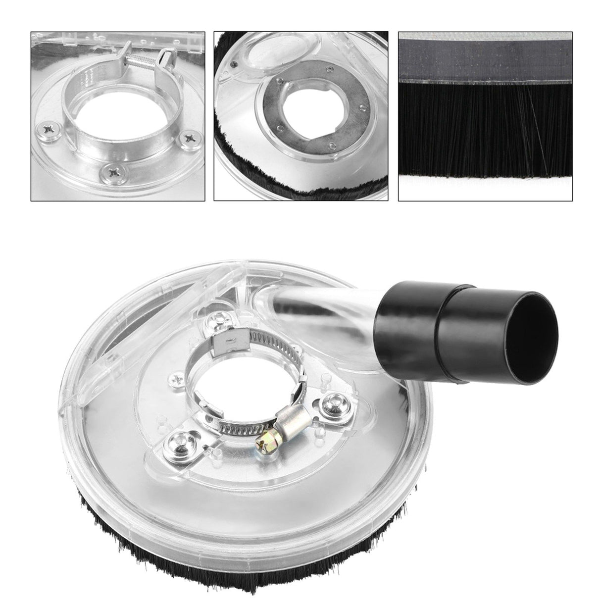 80-125mm Clear Vacuum Dust Shroud Dry Grinding Cover for Angle Grinders Hand Grinder