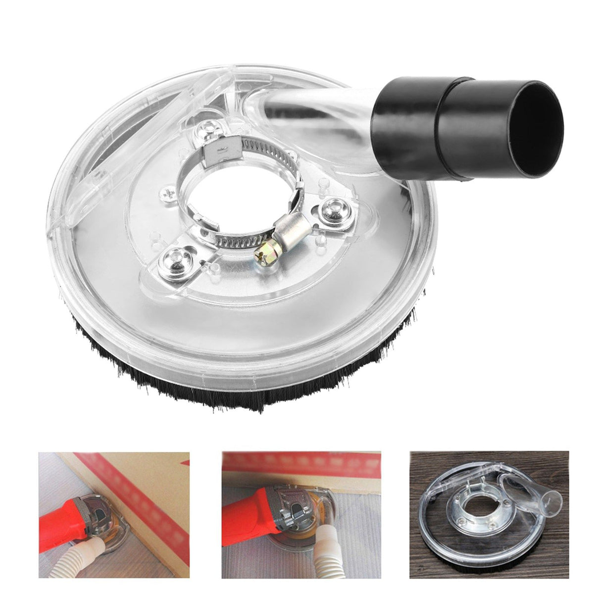 80-125mm Clear Vacuum Dust Shroud Dry Grinding Cover for Angle Grinders Hand Grinder