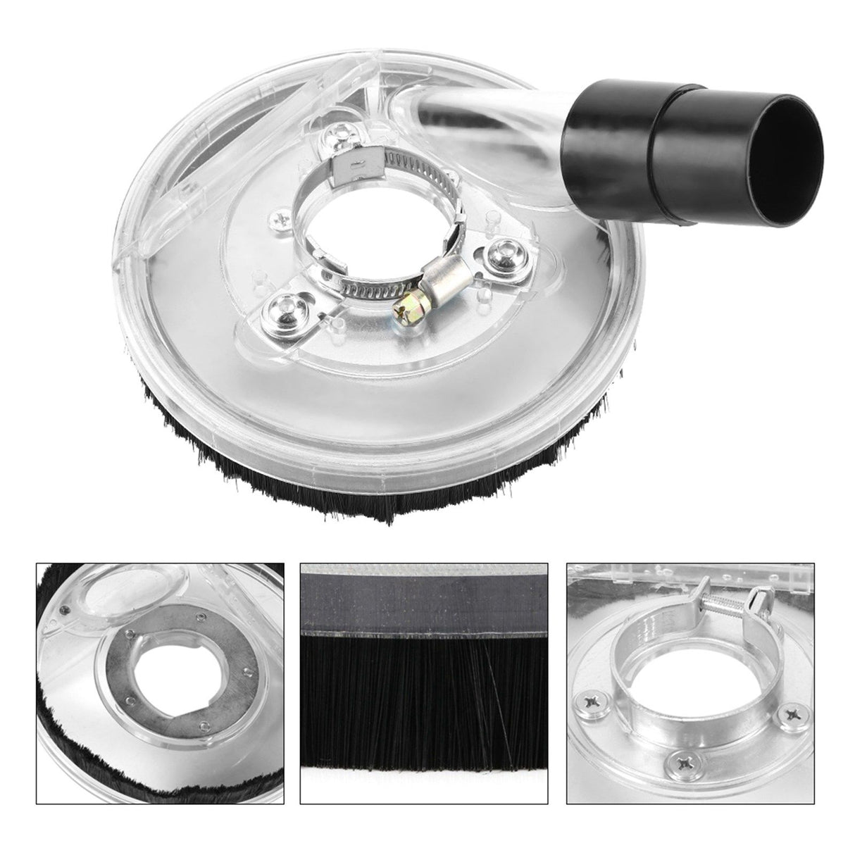 80-125mm Clear Vacuum Dust Shroud Dry Grinding Cover for Angle Grinders Hand Grinder