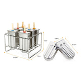 Ice Lolly Mold Stainless Steel Popsicle Mold Ice Cream Mould with Stainless Steel Stick Holder - Front View