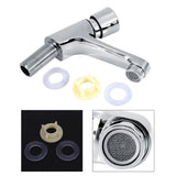 Public Ktchen Bathroom Chrome Plated Self Closing Water Saving Time Delay Basin Sink Tap Faucet Female Thread G1/2 - Front View