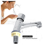 Public Ktchen Bathroom Chrome Plated Self Closing Water Saving Time Delay Basin Sink Tap Faucet Female Thread G1/2 - Rear View