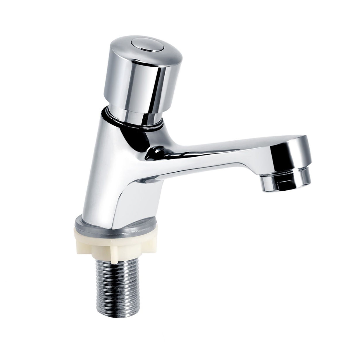Public Ktchen Bathroom Chrome Plated Self Closing Water Saving Time Delay Basin Sink Tap Faucet Female Thread G1/2