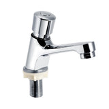 Public Ktchen Bathroom Chrome Plated Self Closing Water Saving Time Delay Basin Sink Tap Faucet Female Thread G1/2 - Low Angle