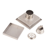 Home Stainless Steel Square Shape Antiodor Bathroom Floor Drain Waste Gate Shower Drainer - 45-Degree Angle