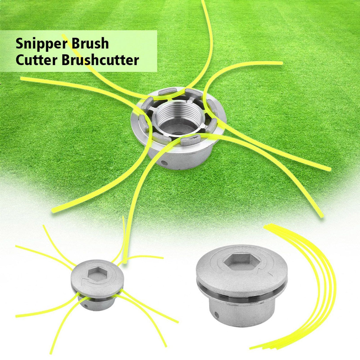 Universal Aluminium Strimmer Head Trimmer Heads String Set Grass Brush Cutter Accessory