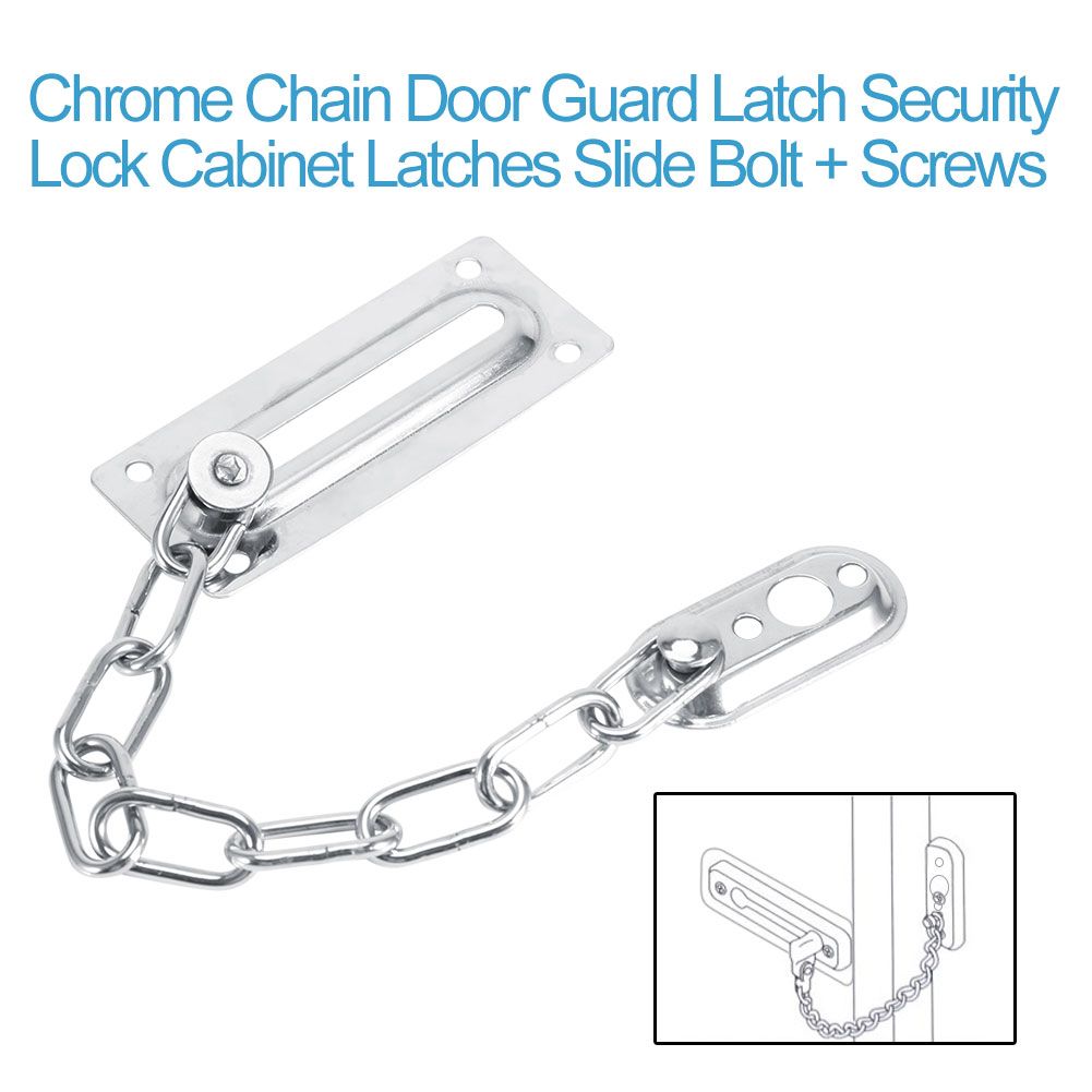 Stainless Steel Safety Guard Door Chain Security Lock Latch With Screws(Silver)