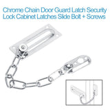Stainless Steel Safety Guard Door Chain Security Lock Latch With Screws(Silver)