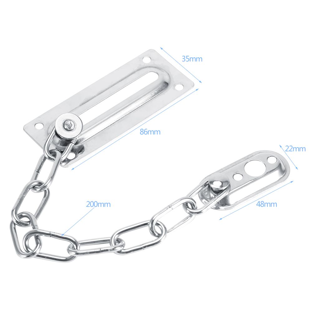 Stainless Steel Safety Guard Door Chain Security Lock Latch With Screws(Silver)