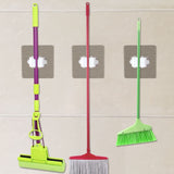 Mop Broom Gripper Holder Hooks, Strongest Adhesive Wall Mounted Umbrella Hanger, Cleaning Tools - Side View