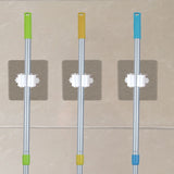 Mop Broom Gripper Holder Hooks, Strongest Adhesive Wall Mounted Umbrella Hanger, Cleaning Tools - 45-Degree Angle